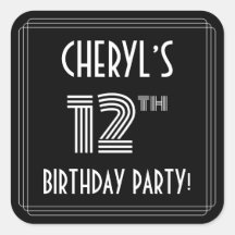 Fête du 12e anniversaire : Art Déco Style & Nom pe