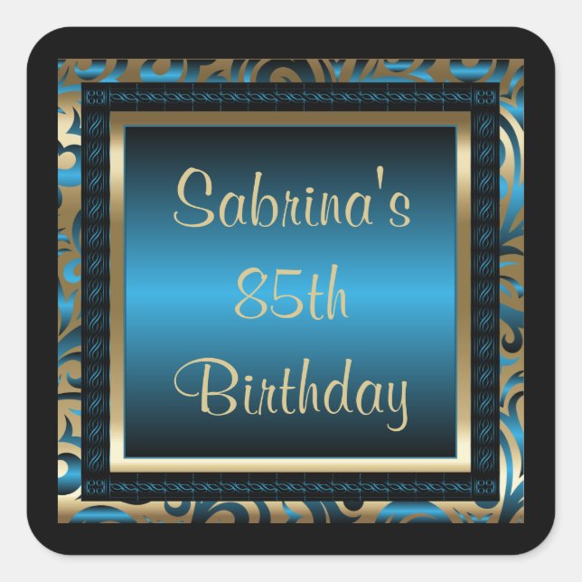 Sticker Carré Fête du 85e anniversaire | Texte do-it-yourself |  (Devant)