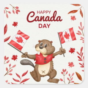 Sticker Carré Fête du Canada