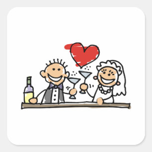 Sticker Carré Fête du mariage