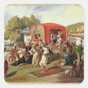 Sticker Carré Fête extérieure en Turquie, c.1830-60
