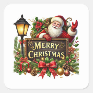 Sticker Carré Fête Noël Joyeux Noël Sabta