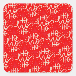 Sticker Carré Fête rouge Ho Ho Ho Noël
