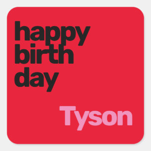 Sticker Carré fête sur mesure fête heureux anniversaire minimal 