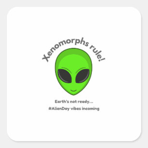 Sticker Carré Fêter la fête des Aliens 26 avril
