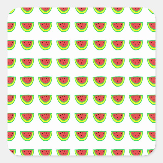 Sticker Carré Fêtes de naissance sur le thème des pastèques 2023 (Devant)