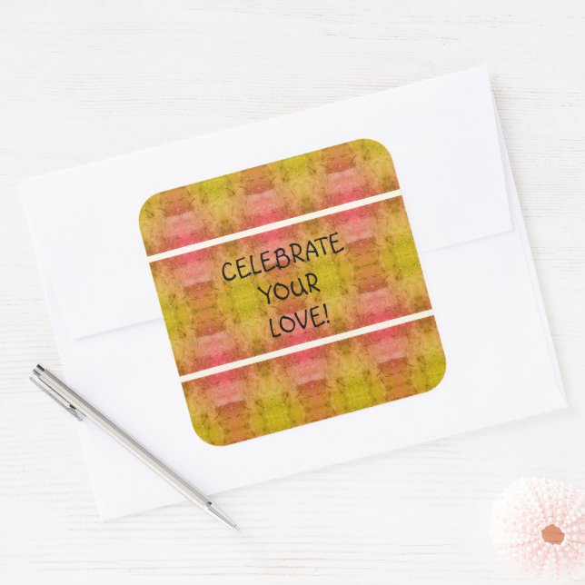 Sticker Carré Fêtez Votre Amour ! (Enveloppe)