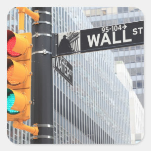 Sticker Carré Feu de signalisation et signe de Wall Street