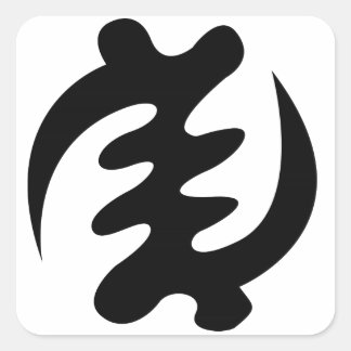 Sticker Carré Feuille d'autocollant du symbole Adinkra : 'Gye Ny