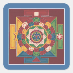 Sticker Carré FEUILLE d'AUTOCOLLANT - mandala des 5 éléments