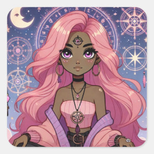 Sticker Carré Feuille d'autocollants Aura Dream Rose