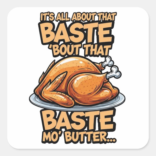 Sticker Carré Feuille d'autocollants de Thanksgiving (Devant)