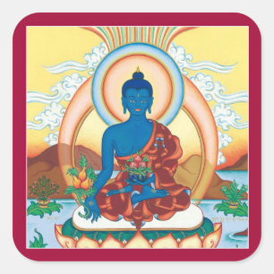 Sticker Carré FEUILLE DE BILLET - Bouddha de médecine - Maître d