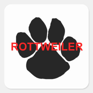 Sticker Carré feuille de nom rottweiler