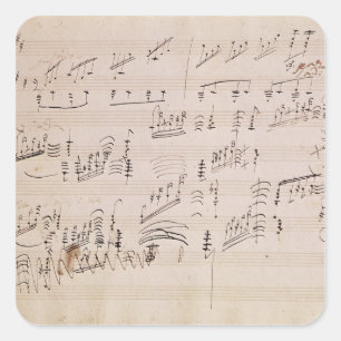 Sticker Carré Feuille de score de 'clair de lune Sonata