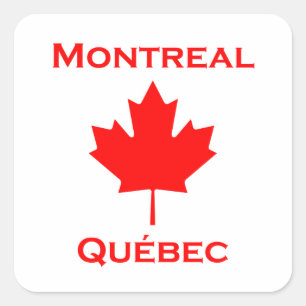 Sticker Carré Feuille d'érable de Montréal Québec