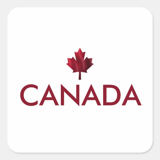 Sticker Carré Feuille d'érable du Canada (Devant)