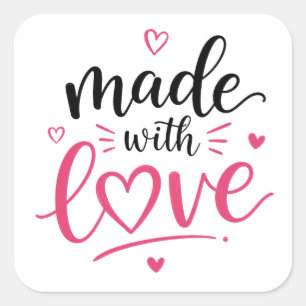 Sticker Carré Feuille graphique chic fabriquée avec amour de