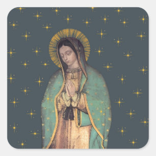 Sticker Carré Feuilles d'autocollants Notre-Dame de Guadalupe