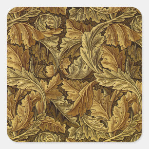 Sticker Carré Feuilles d'automne William Morris motif