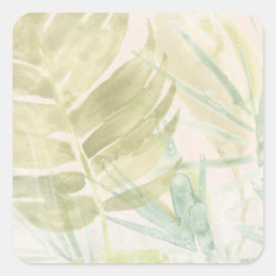 Sticker Carré Feuilles tropicaux muets