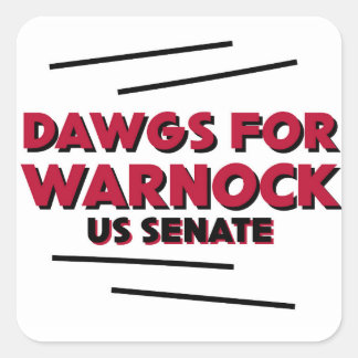 Sticker Carré Feuillet d'autocollants de Dawgs pour Warnock