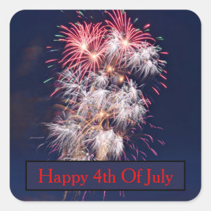 Sticker Carré Feux d'artifice 4 juillet fête de l'indépendance