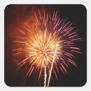 Sticker Carré Feux d'artifice Rouges, Blancs et Bleus I Patrioti