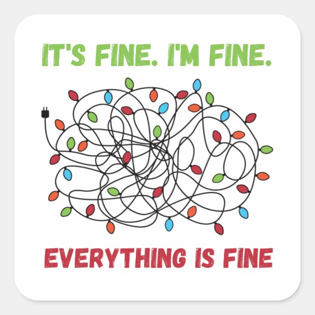 Sticker Carré Feux de Noël - Drôle im fine (Devant)