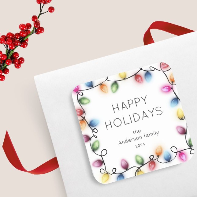 Sticker Carré Feux de Noël Joyeux Noël (Créateur téléchargé)