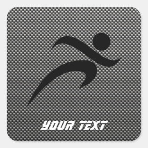 Sticker Carré Fibres Carbone Faux ; Exécution