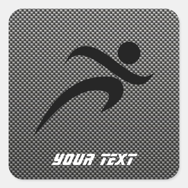 Sticker Carré Fibres Carbone Faux ; Exécution (Devant)