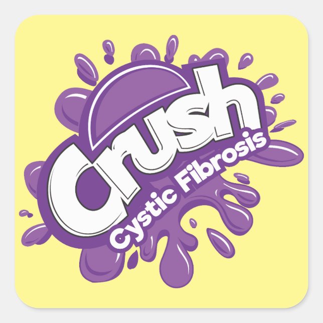 Sticker Carré Fibrose kystique écrasée (Devant)