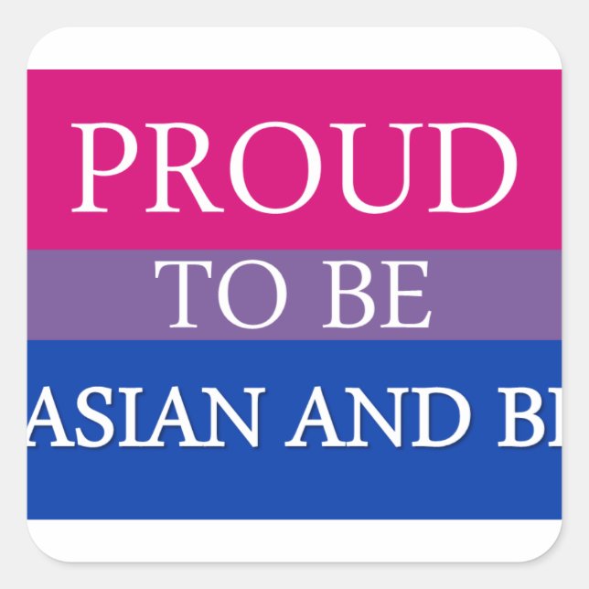 Sticker Carré Fier d'être asiatique et bi (Devant)