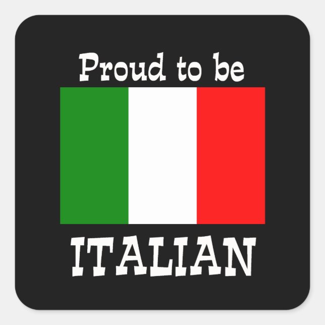 Sticker Carré Fier d'être italien (Devant)