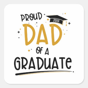 Sticker Carré Fier papa d'un diplômé