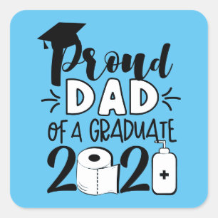 Sticker Carré Fier papa d'un diplômé - 2021