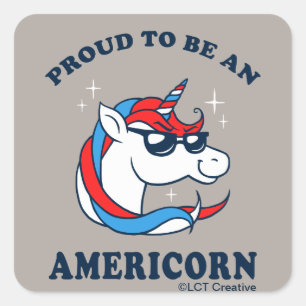 Sticker Carré Fière D'Être Américaine