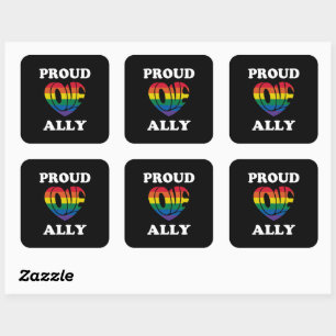 Sticker Carré Fière fierté de l'Ally LGBTQ Pride