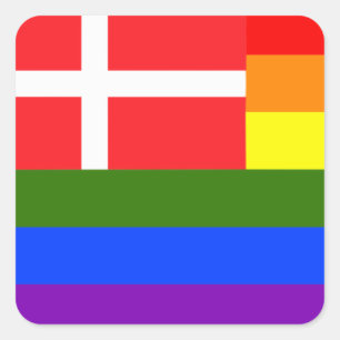 STICKER CARRÉ FIERTÉ DANOISE DU DANEMARK DE DRAPEAU