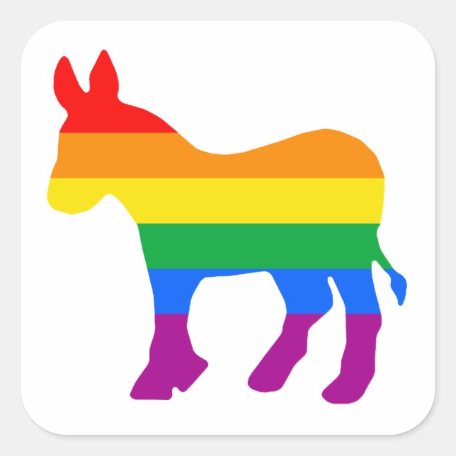 Sticker Carré Fierté démocrate LGBTQ (Devant)