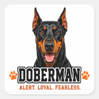 Sticker Carré 🐾 Fierté du propriétaire de Doberman 🐾