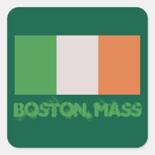 Sticker Carré Fierté irlandaise de Boston, Massachusetts, la Sai