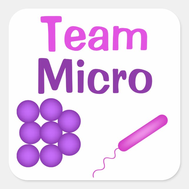 Sticker Carré Fierté Microbiologie Avec Équipe Micro (Devant)
