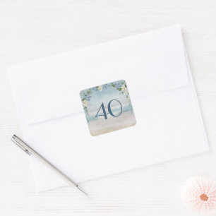 Sticker Carré Filet Naution et Arche pour 40e Anniversaire
