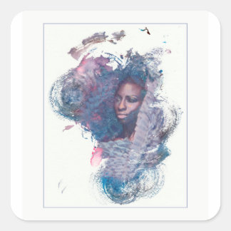 Sticker Carré Fille d'Afrique