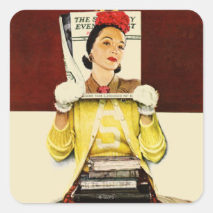 Sticker Carré Fille de couverture