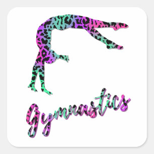 Sticker Carré Fille de gymnastique sauvage   Gymnastique Poster 