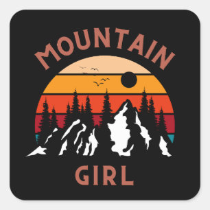 Sticker Carré Fille de montagne