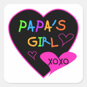 Sticker Carré Fille de Papa Tee - shirts, Casquettes, Mugs, Bout